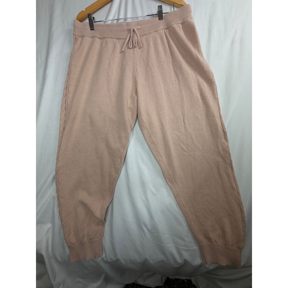 Haven Well Within Joggers XL Pink Cotton Cashmere Cable Knit Lounge Pants